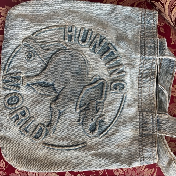 HUNTING WORLD Designer Logo Elephant Denim Shopper Tote Bag - Picture 11 of 11